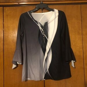 Elegant Black and White Women's Top